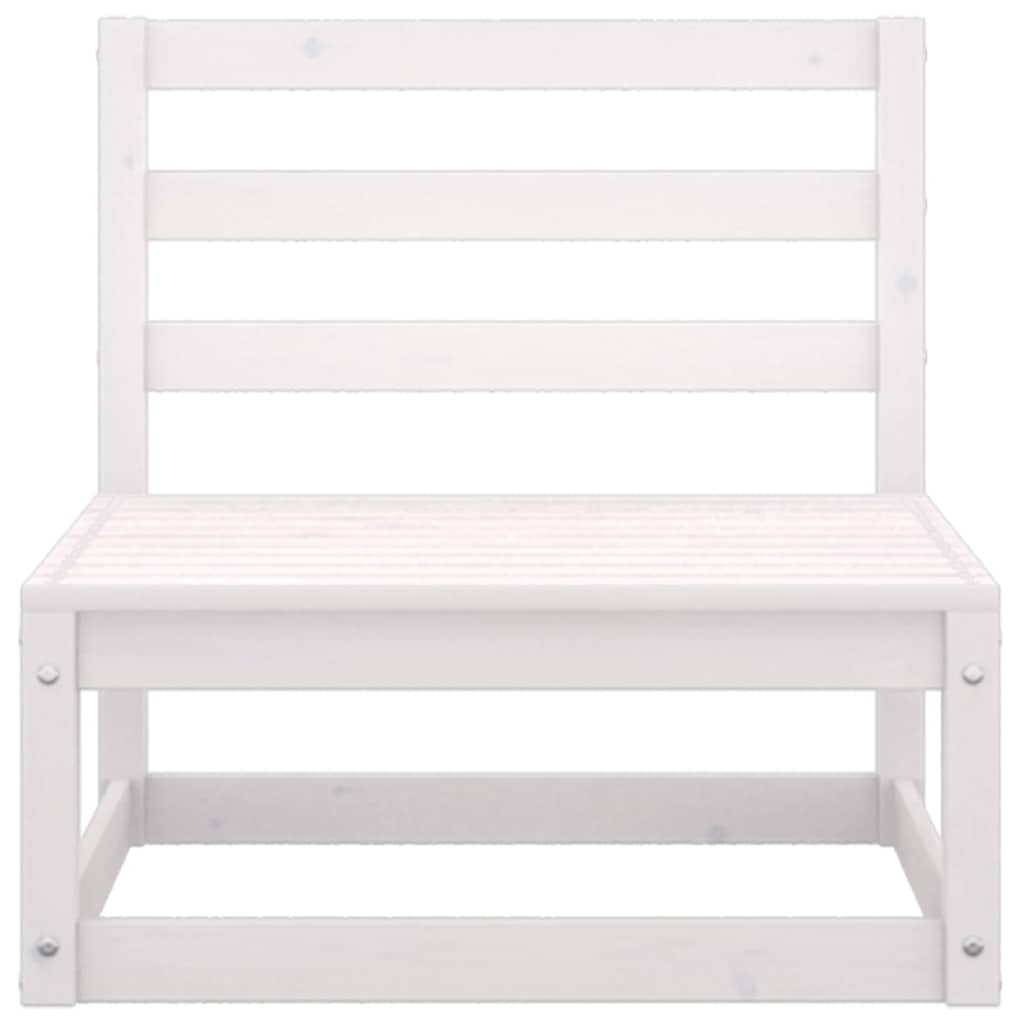 vidaXL Καναπές Κήπου Μεσ. Λευκός Μασίφ Ξύλο Πεύκου Ανθρακί Μαξιλάρια