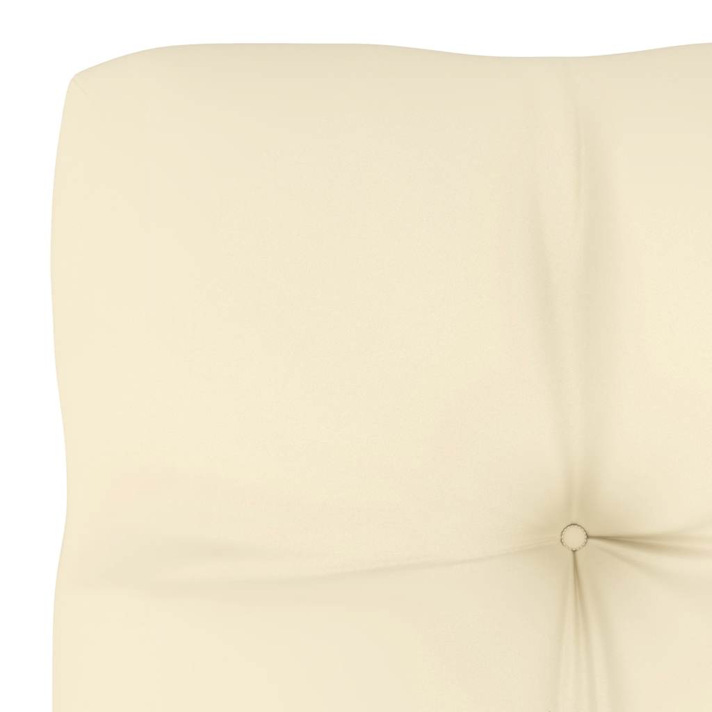 vidaXL Καναπές Κήπου Μεσαίος από Μασίφ Ξύλο Πεύκου με Κρεμ Μαξιλάρια