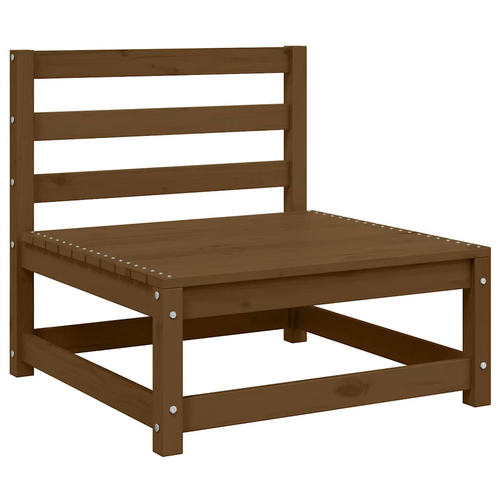 vidaXL Σαλόνι Κήπου Σετ 2 τεμ Καφέ Μελί Μασίφ Ξύλο Πεύκου με Μαξιλάρια