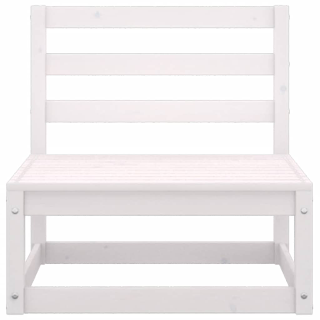 vidaXL Σαλόνι Κήπου 2 τεμ. Λευκό από Μασίφ Ξύλο Πεύκου με Μαξιλάρια
