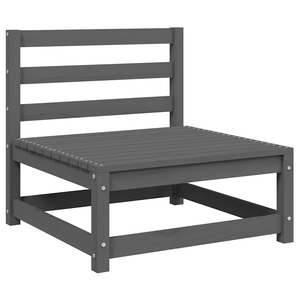 vidaXL Σαλόνι Κήπου Σετ 2 Τεμαχίων Γκρι Μασίφ Ξύλο Πεύκου με Μαξιλάρια