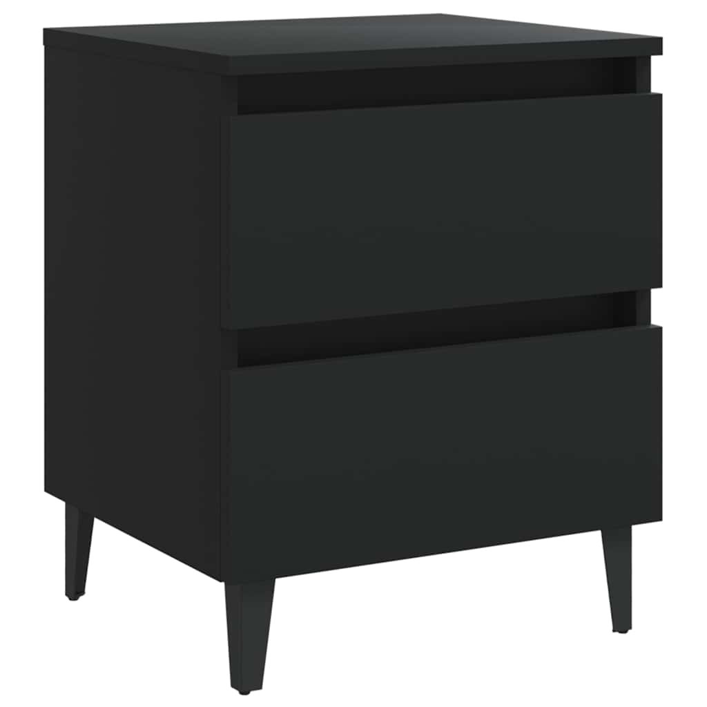 vidaXL Κομοδίνο Μαύρο 40 x 35 x 50 εκ. από Επεξ. Ξύλο