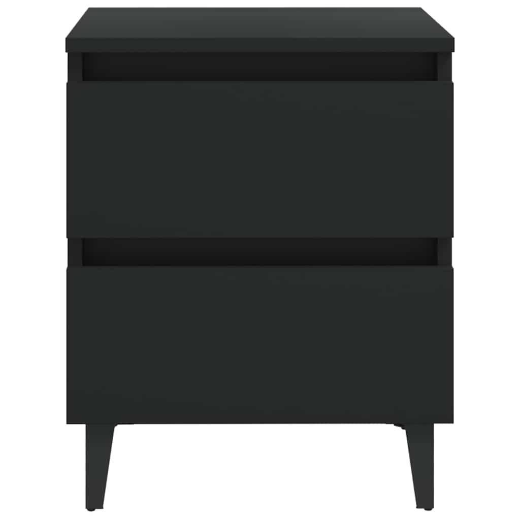 vidaXL Κομοδίνο Μαύρο 40 x 35 x 50 εκ. από Επεξ. Ξύλο