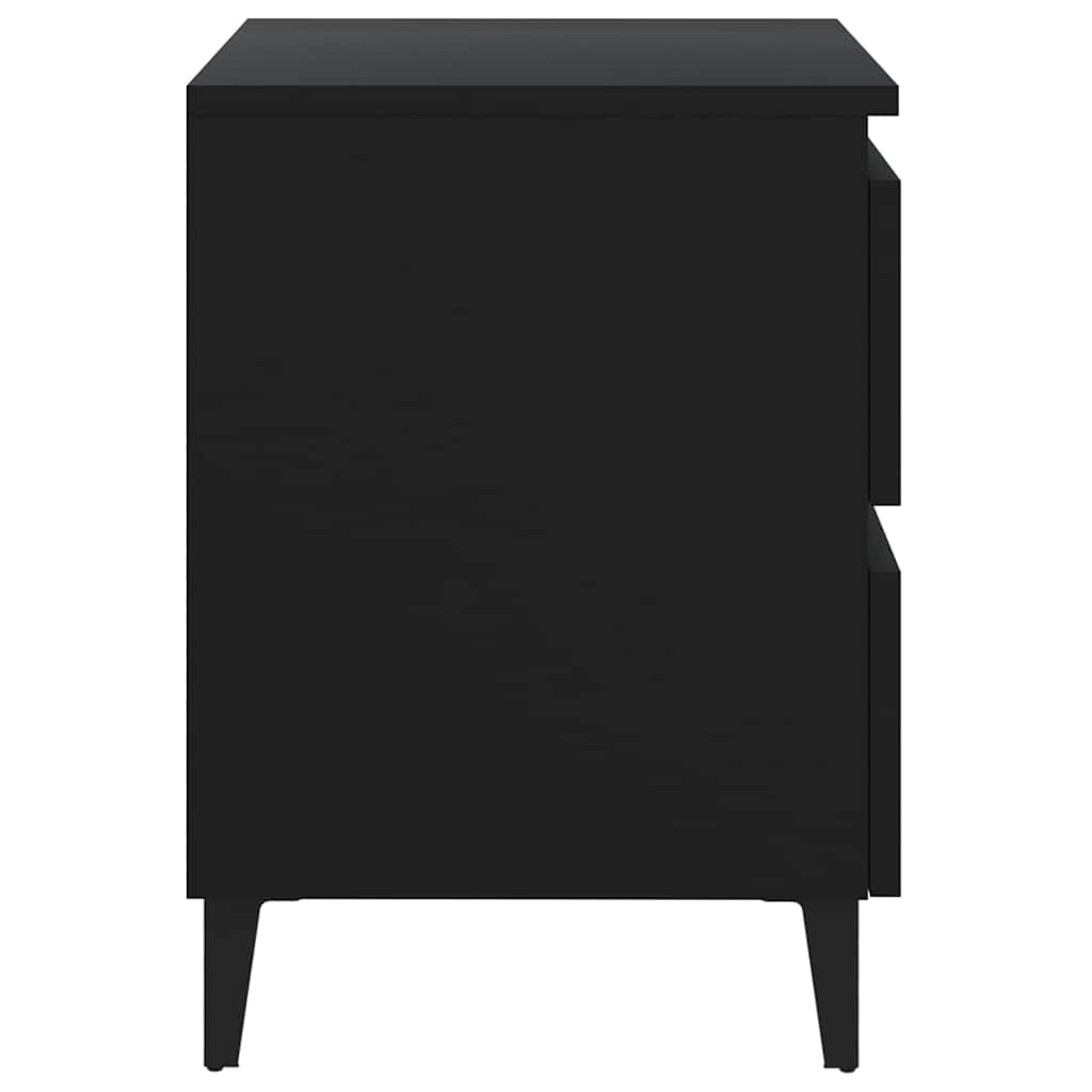 vidaXL Κομοδίνο Μαύρο 40 x 35 x 50 εκ. από Επεξ. Ξύλο