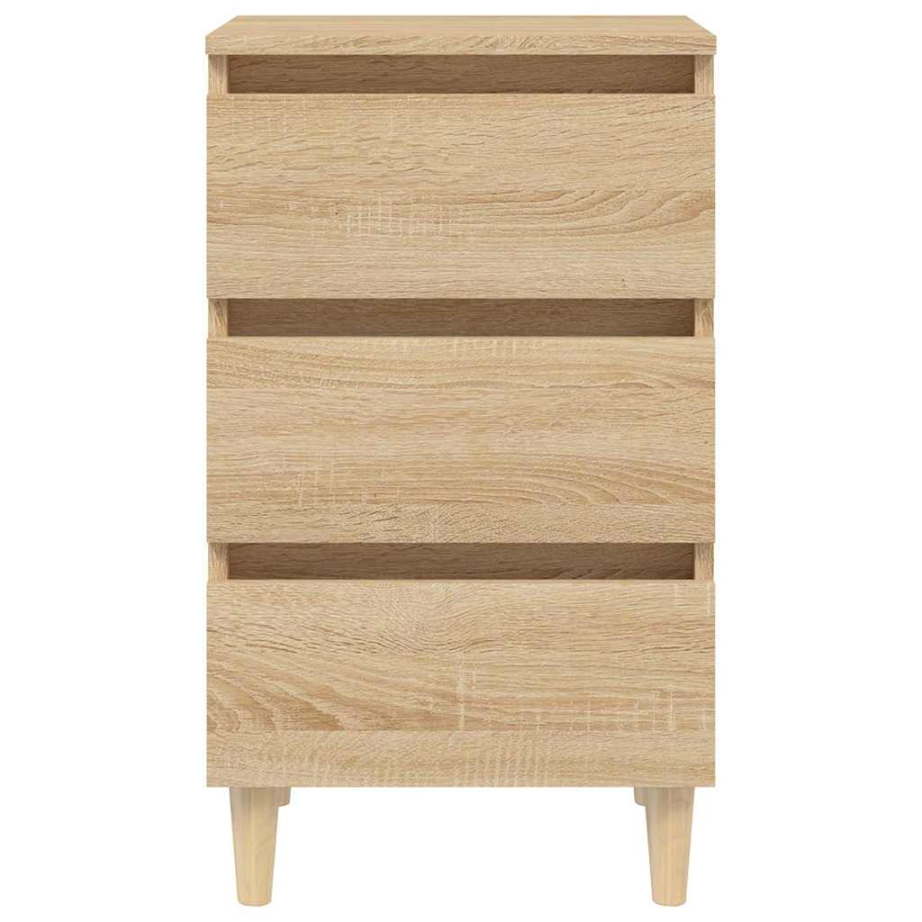 vidaXL Κομοδίνο Sonoma Δρυς 40 x 35 x 69 εκ. με Μασίφ Ξύλινα Πόδια
