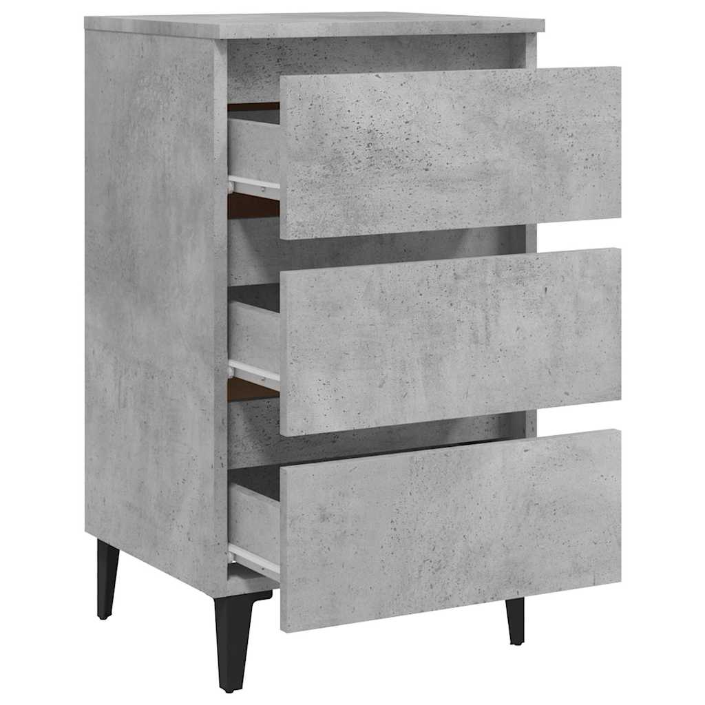 vidaXL Κομοδίνo Γκρι Σκυροδέματος 40 x 35 x 69 εκ. με Μεταλλικά Πόδια