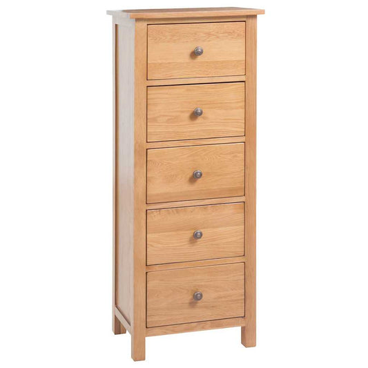 vidaXL Συρταριέρα Ψηλή 45 x 32 x 110 εκ. από Μασίφ Ξύλο Δρυός