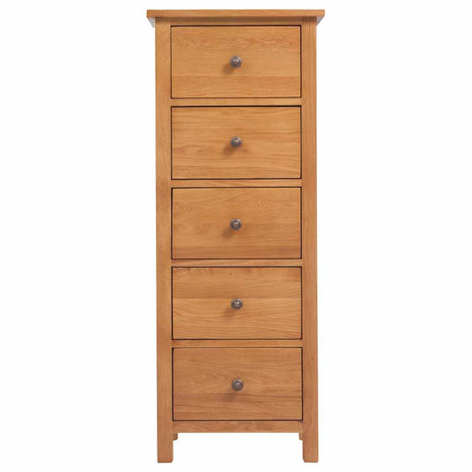 vidaXL Συρταριέρα Ψηλή 45 x 32 x 110 εκ. από Μασίφ Ξύλο Δρυός