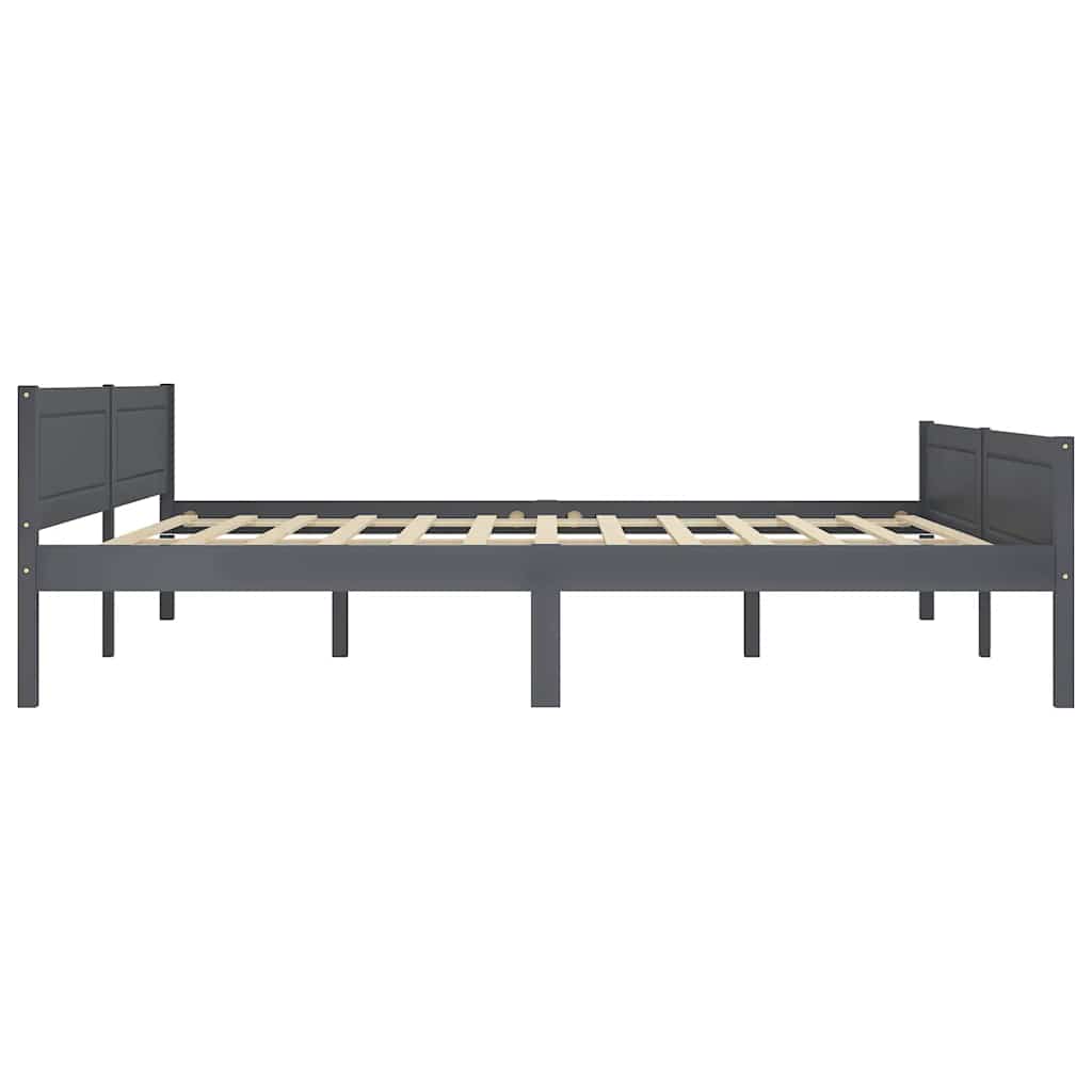 vidaXL Πλαίσιο Κρεβατιού Γκρι 180 x 200 εκ. από Μασίφ Ξύλο Πεύκου