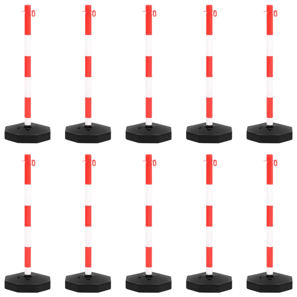 vidaXL Σετ Κολόνες Σήμανσης με Πλαστική Αλυσίδα 10 Μέτρων