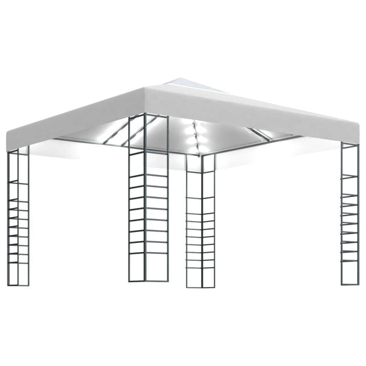 vidaXL Κιόσκι με Φωτάκια LED Λευκό 3 x 3 μ.