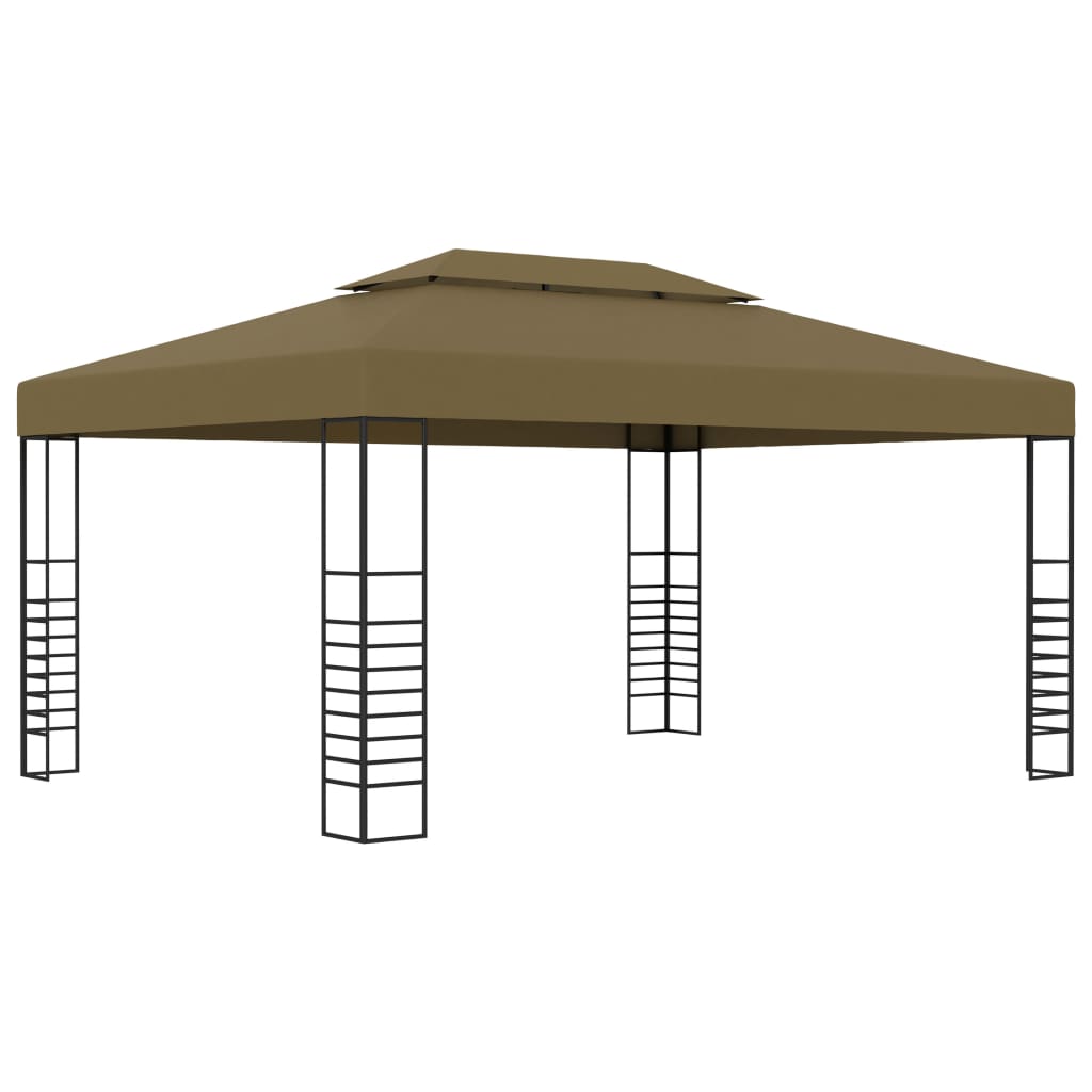 vidaXL Κιόσκι με Φωτάκια LED Taupe 3 x 4 μ.