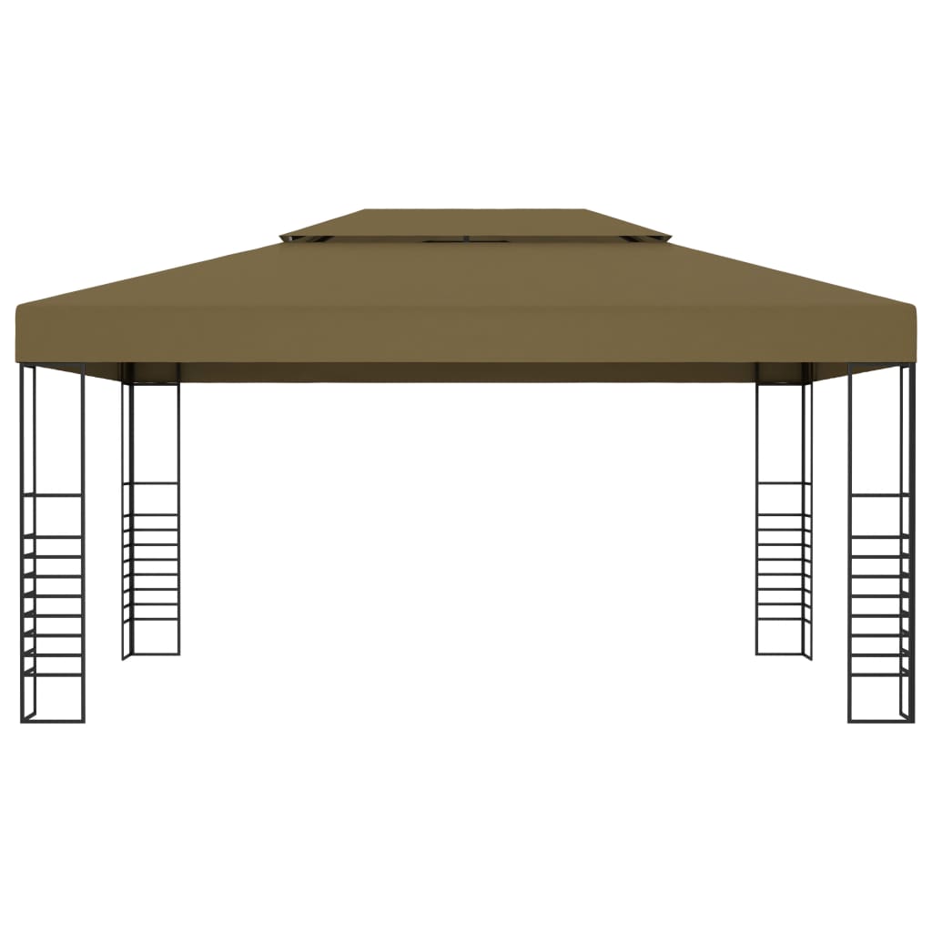 vidaXL Κιόσκι με Φωτάκια LED Taupe 3 x 4 μ.