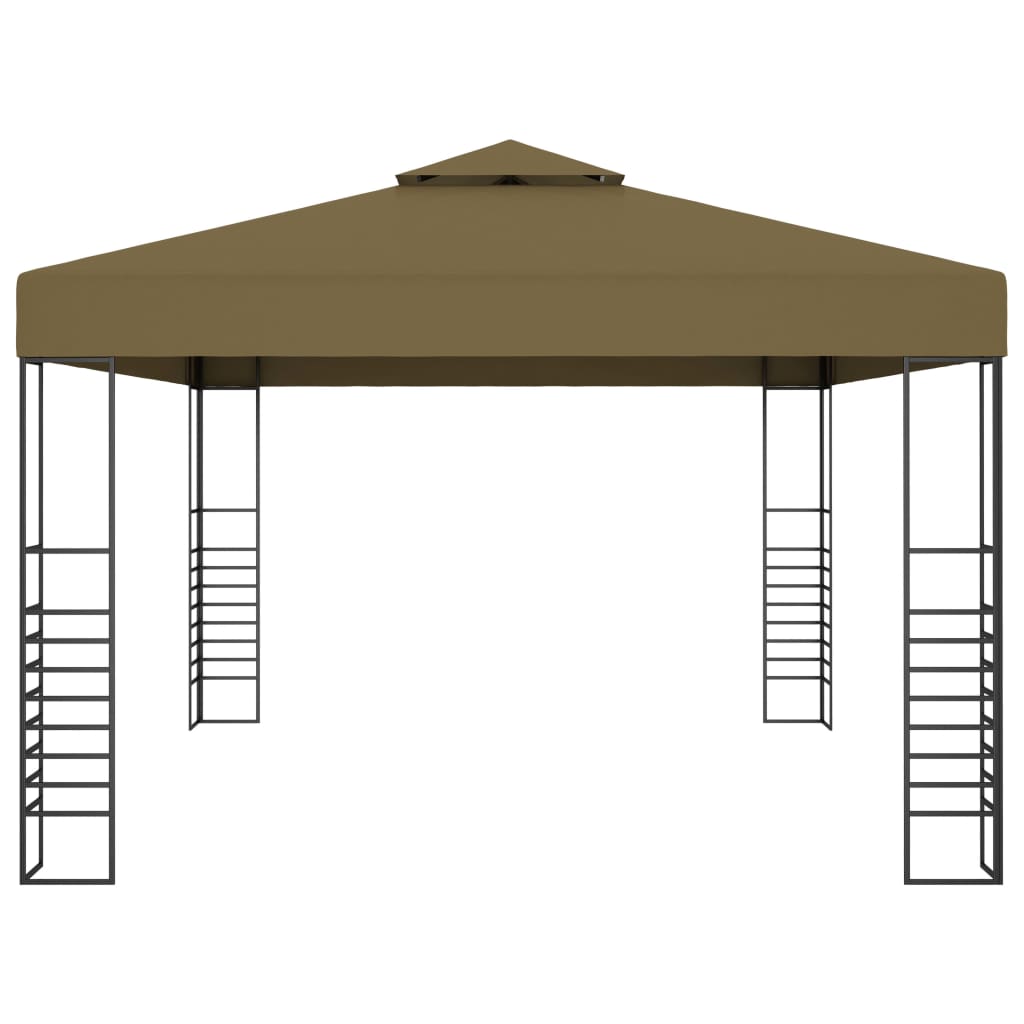 vidaXL Κιόσκι με Φωτάκια LED Taupe 3 x 4 μ.