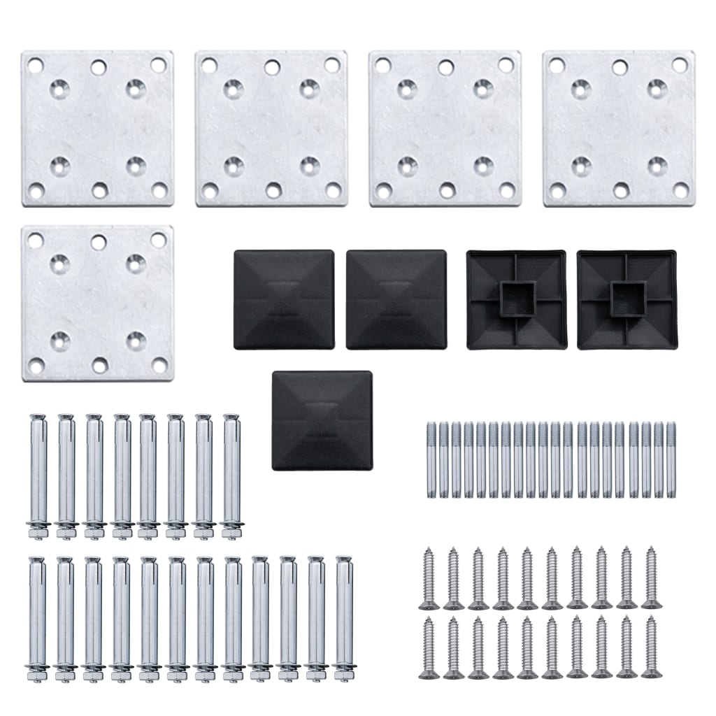 vidaXL Σετ Πάνελ Περίφραξης Μαύρο 619 x (105-186) εκ. από WPC