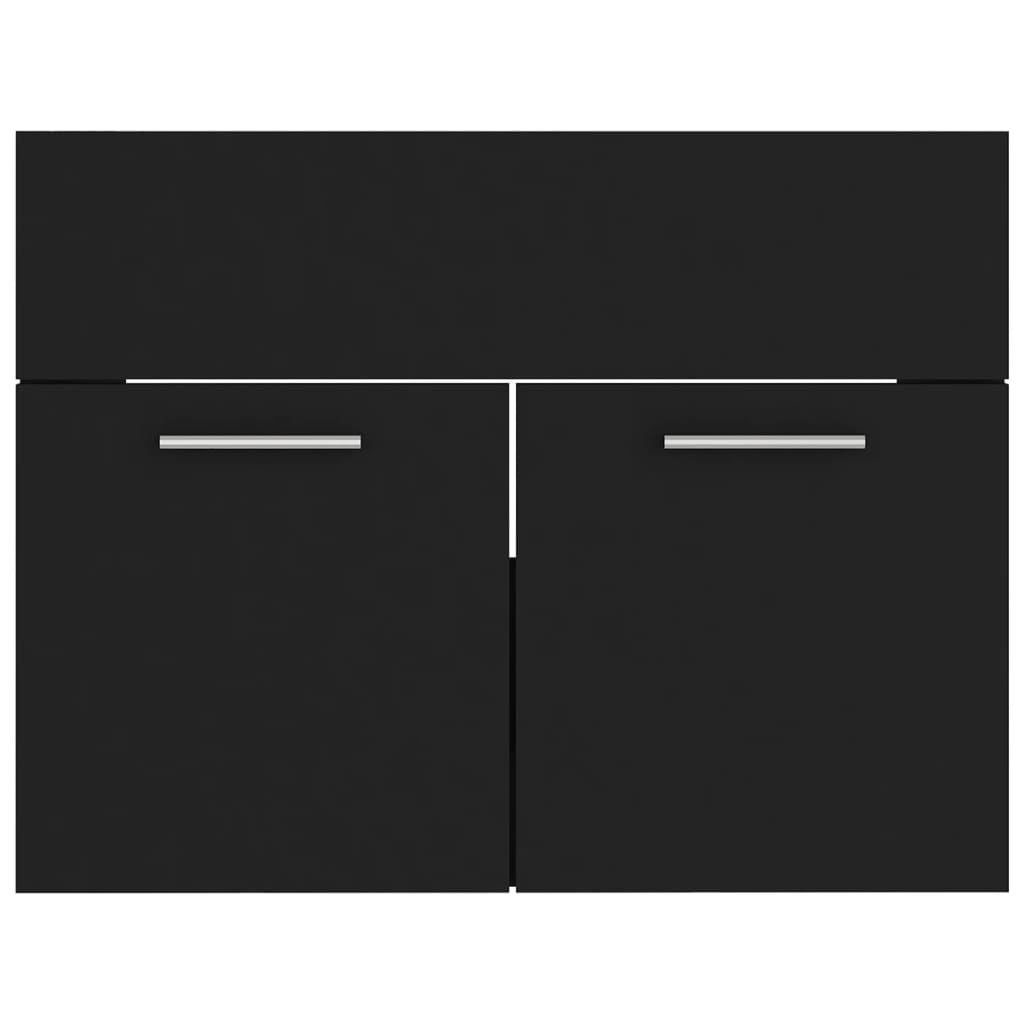 vidaXL Ντουλάπι Μπάνιου με Νιπτήρα Μαύρο από Μοριοσανίδα