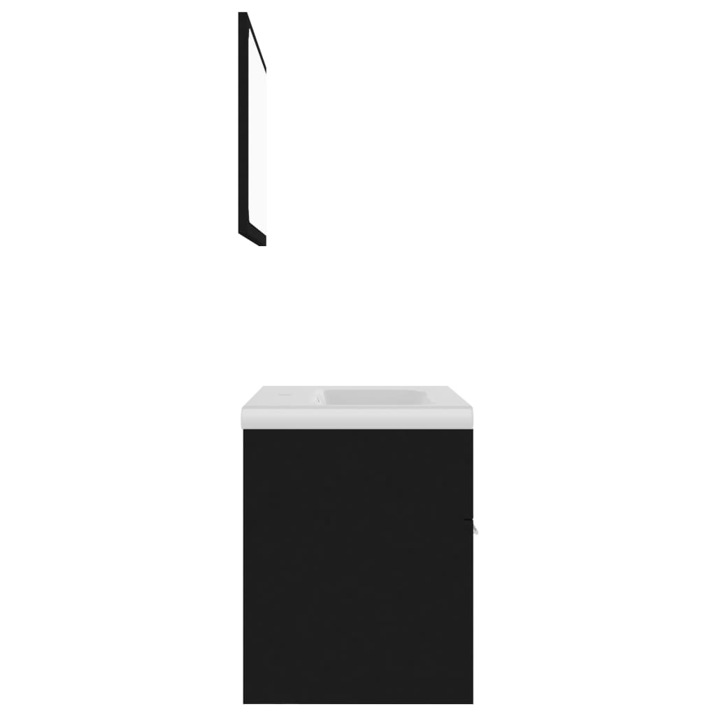 vidaXL Σετ Επίπλων Μπάνιου Μαύρο από Μοριοσανίδα