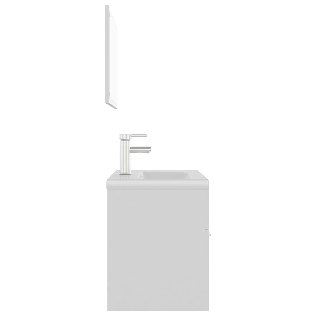 vidaXL Σετ Επίπλων Μπάνιου Λευκό από Επεξεργασμένο Ξύλο