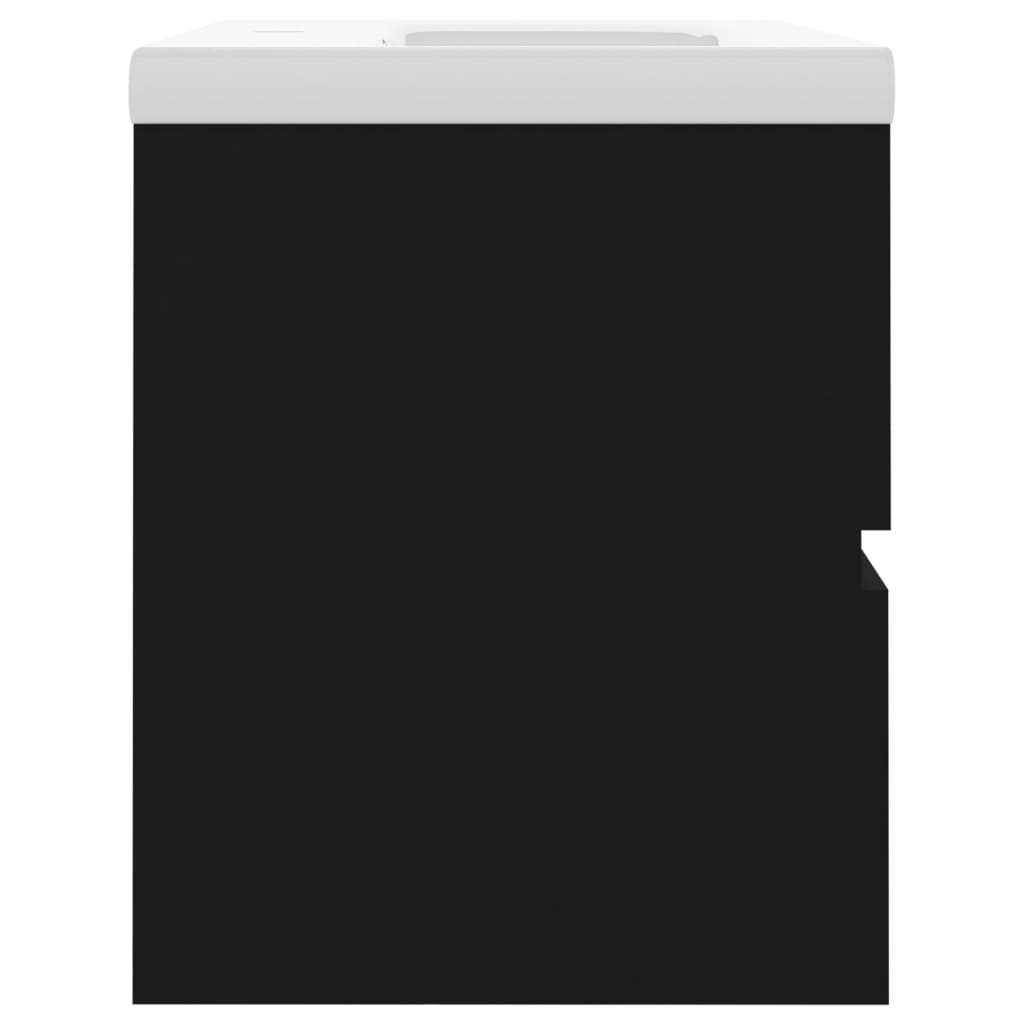 vidaXL Ντουλάπι Μπάνιου με Νιπτήρα Μαύρο από Επεξ. Ξύλο