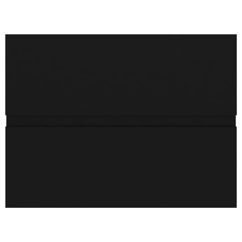 vidaXL Ντουλάπι Μπάνιου με Νιπτήρα Μαύρο από Επεξεργασμένο Ξύλο