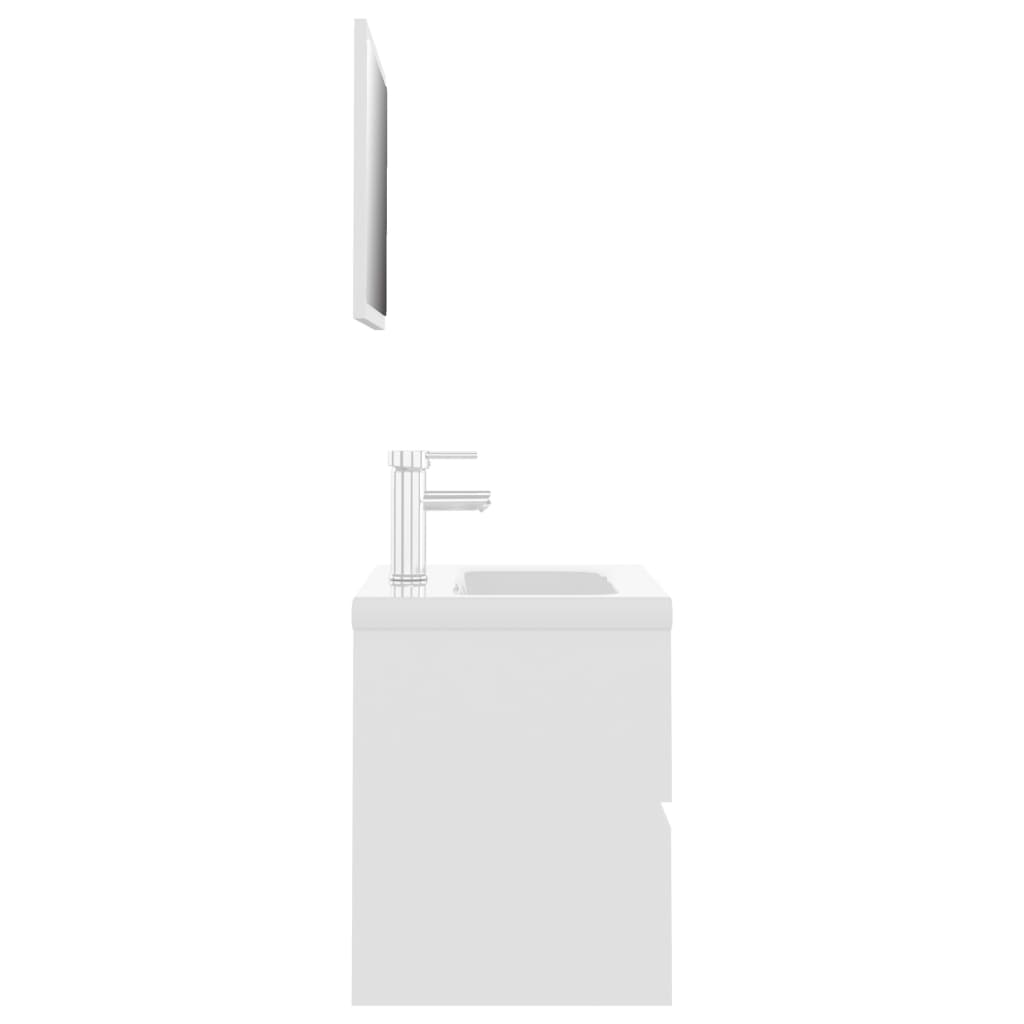 vidaXL Σετ Επίπλων Μπάνιου Λευκό από Επεξεργασμένο Ξύλο