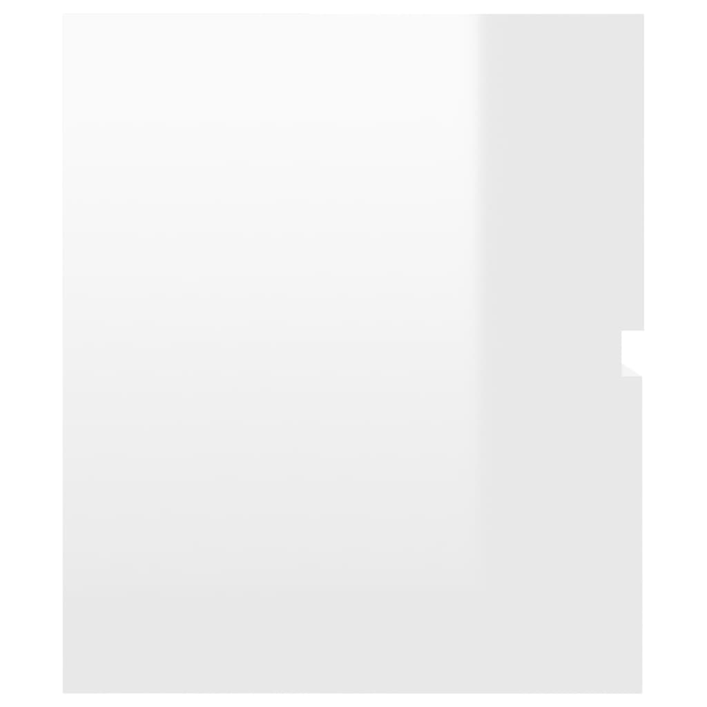 vidaXL Σετ Επίπλων Μπάνιου Γυαλιστερό Λευκό από Επεξεργασμένο Ξύλο