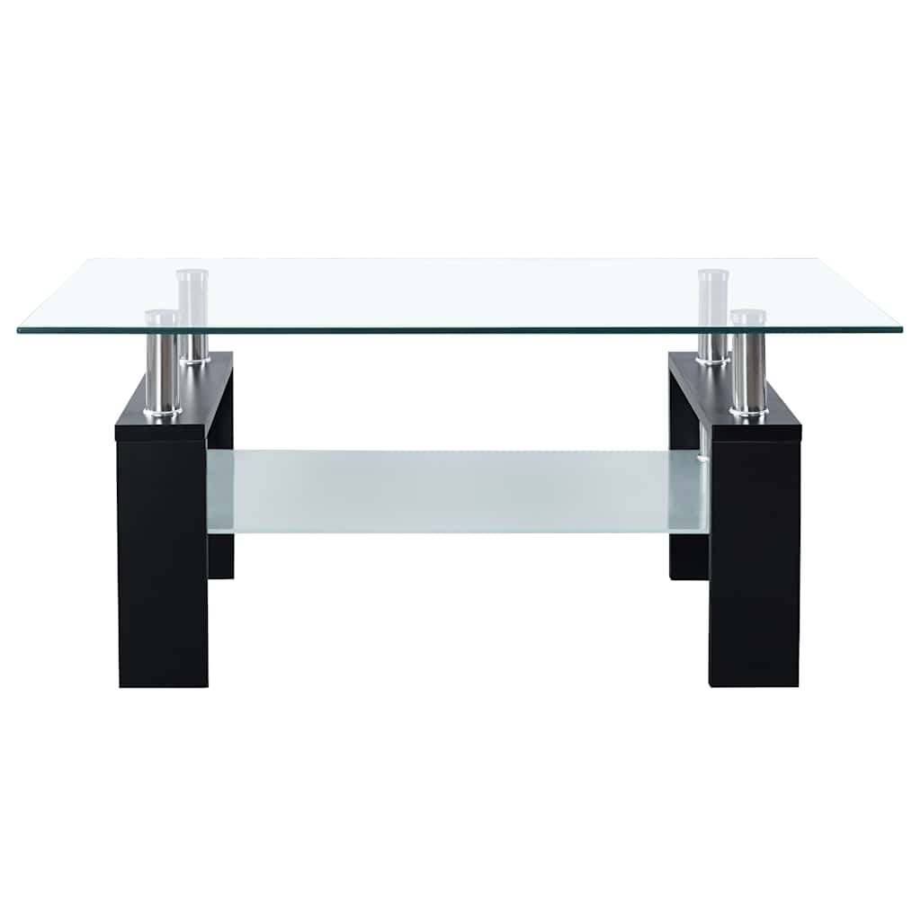 vidaXL Τραπεζάκι Σαλονιού Μαύρο και Διαφανές 95x55x40 εκ. Ψημένο Γυαλί