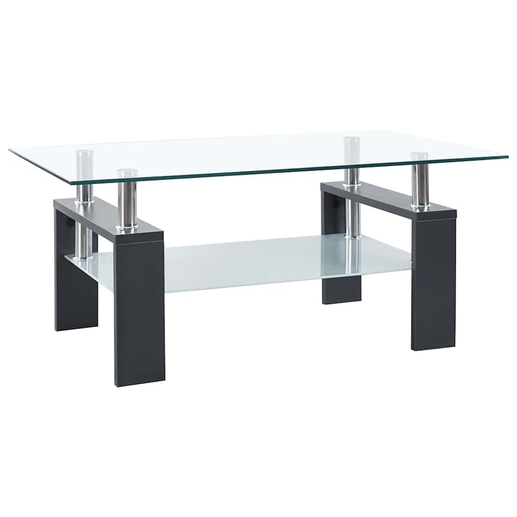 vidaXL Τραπεζάκι Σαλονιού Γκρι και Διαφανές 95x55x40 εκ. Ψημένο Γυαλί
