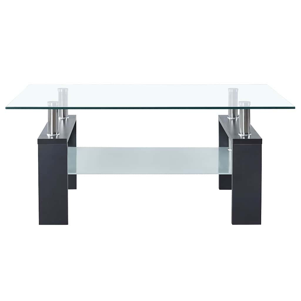 vidaXL Τραπεζάκι Σαλονιού Γκρι και Διαφανές 95x55x40 εκ. Ψημένο Γυαλί