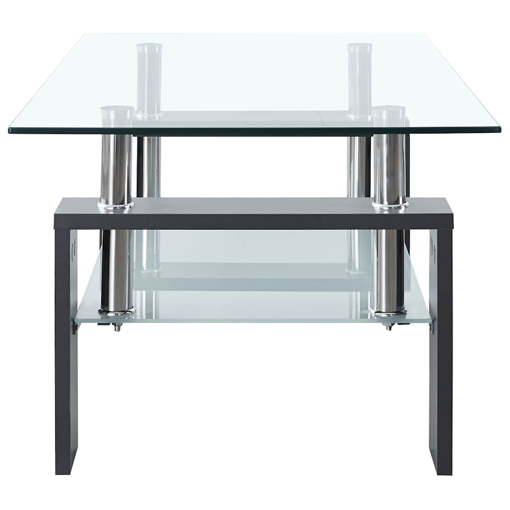 vidaXL Τραπεζάκι Σαλονιού Γκρι και Διαφανές 95x55x40 εκ. Ψημένο Γυαλί