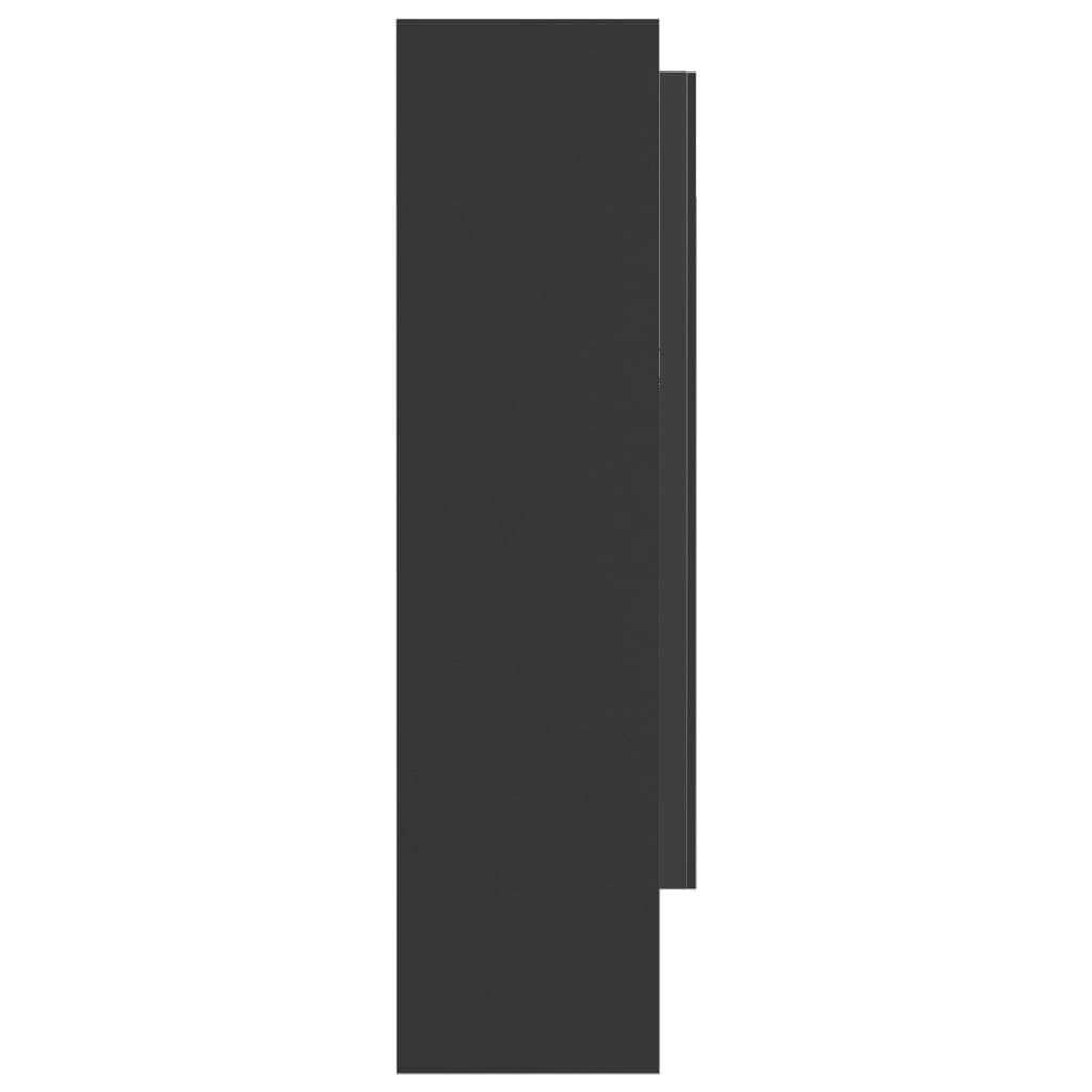 vidaXL Ντουλάπι Μπάνιου με Καθρέφτη 80x15x60 εκ. Ανθρακί από MDF