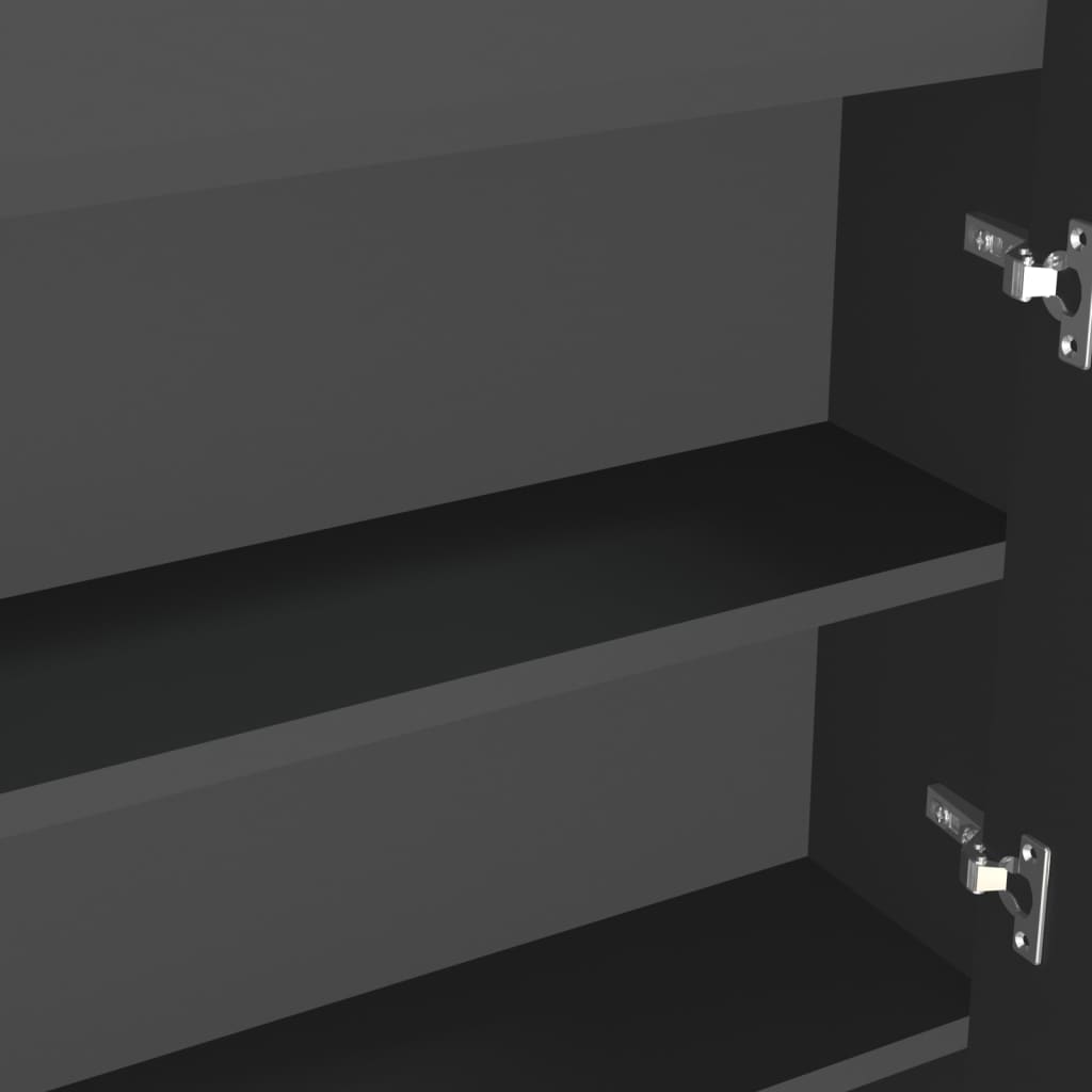 vidaXL Ντουλάπι Μπάνιου με Καθρέφτη 80x15x60 εκ. Ανθρακί από MDF