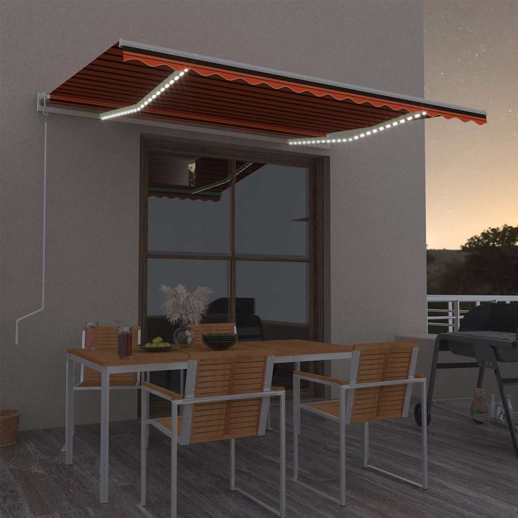 vidaXL Ηλεκτρική τέντα με LED και αισθητήρα 4 x 3 m