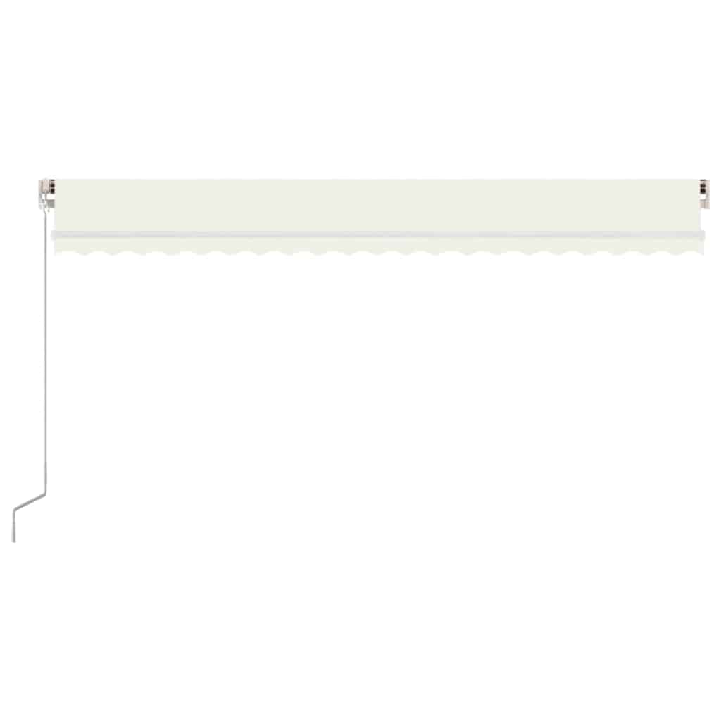 vidaXL Τέντα Συρόμενη Χειροκίνητη με LED Κρεμ 500 x 300 εκ.