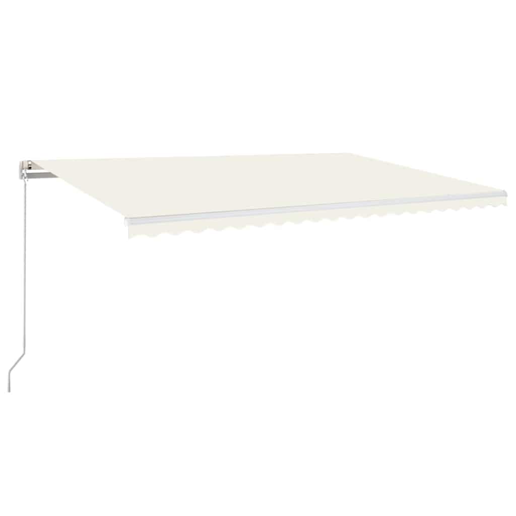 vidaXL Τέντα Συρόμενη Χειροκίνητη με LED Κρεμ 500 x 350 εκ.