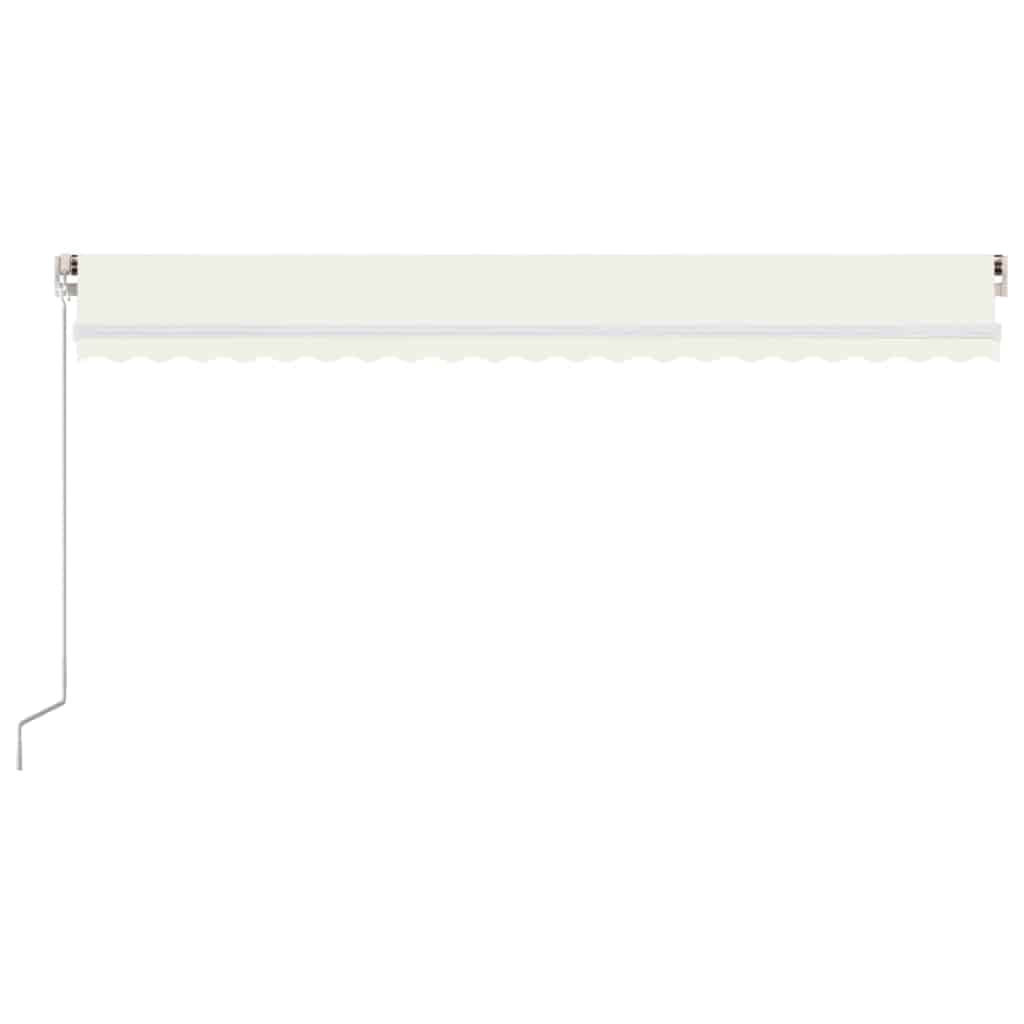vidaXL Τέντα Συρόμενη Χειροκίνητη με LED Κρεμ 500 x 350 εκ.