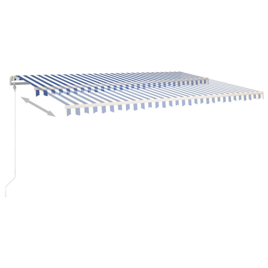 vidaXL Τέντα Συρόμενη Αυτόματη Μπλε / Λευκό 500x350 εκ.