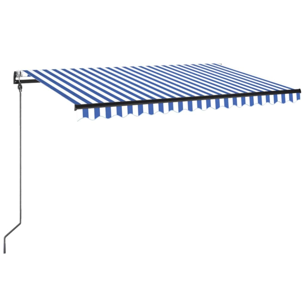 vidaXL Τέντα Αυτόματη με LED & Αισθητήρα Ανέμου Μπλε/Λευκό 300x250 εκ.