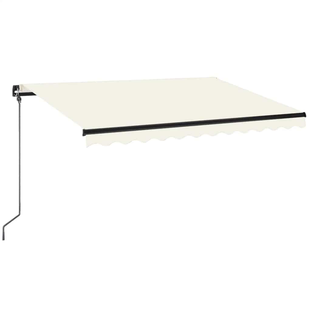 vidaXL Τέντα Συρόμενη Χειροκίνητη με LED Κρεμ 350 x 250 εκ.
