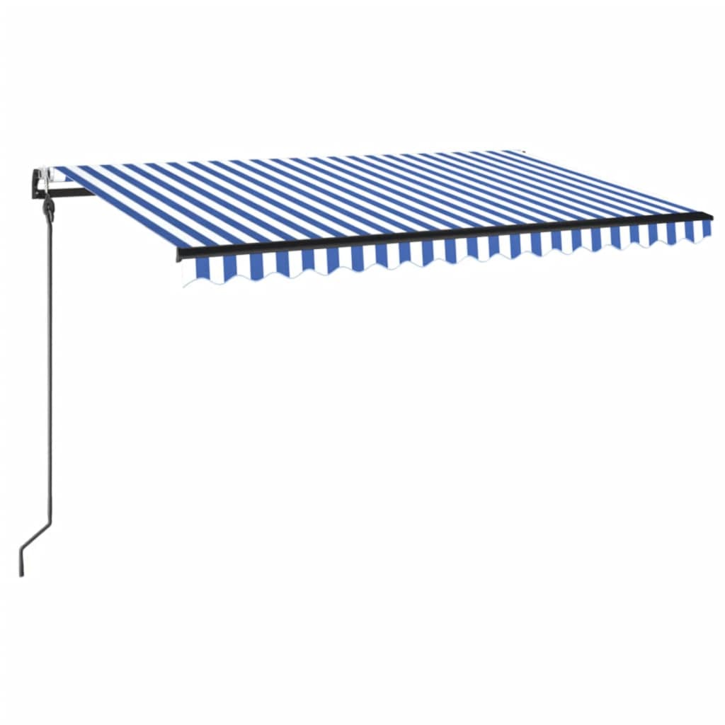 vidaXL Τέντα Αυτόματη με LED & Αισθητήρα Ανέμου Μπλε/Λευκό 400x300 εκ.
