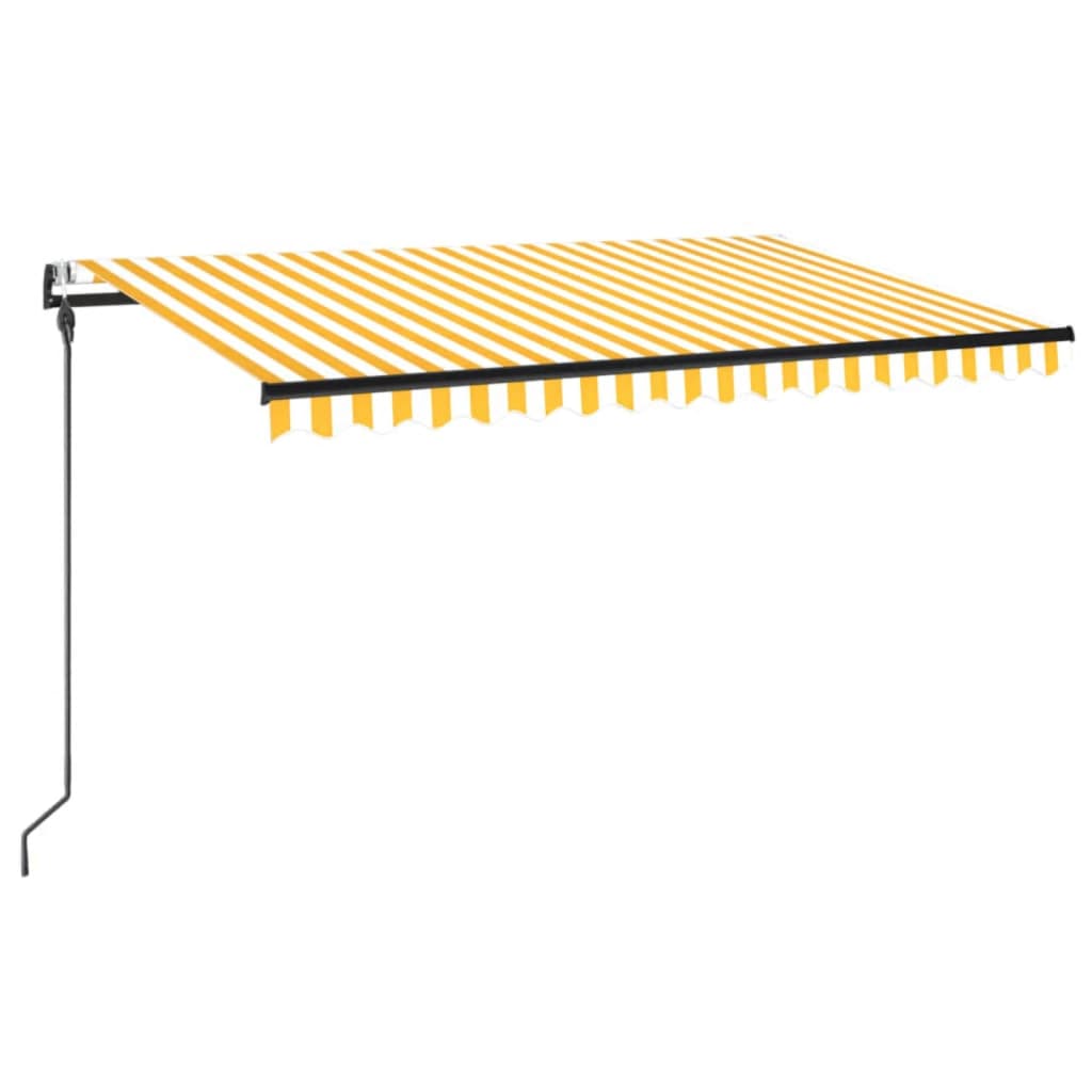 vidaXL Τέντα Συρόμενη Αυτόματη Kίτρινο / Λευκό 450 x 300 εκ.