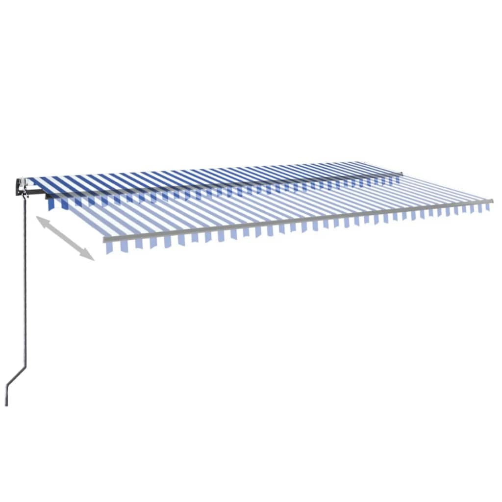vidaXL Τέντα Αυτόματη με LED & Αισθητήρα Ανέμου Μπλε/Λευκό 600x300 εκ.