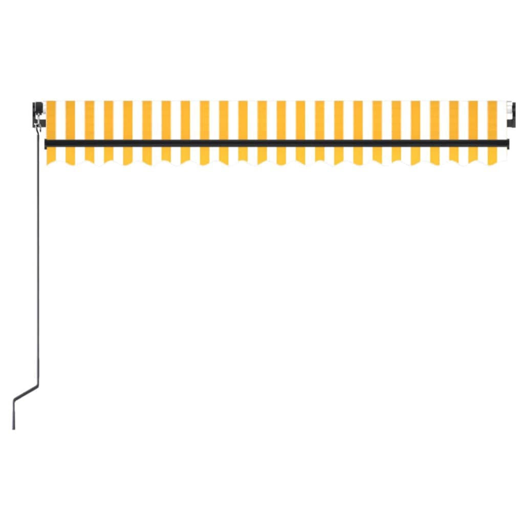 vidaXL Τέντα Συρόμενη Χειροκίνητη με LED Κίτρινο / Λευκό 450 x 350 εκ.