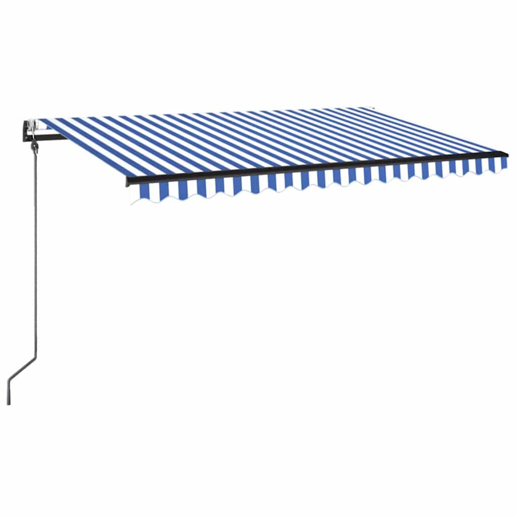 vidaXL Τέντα Συρόμενη Αυτόματη Μπλε / Λευκό 450 x 350 εκ.