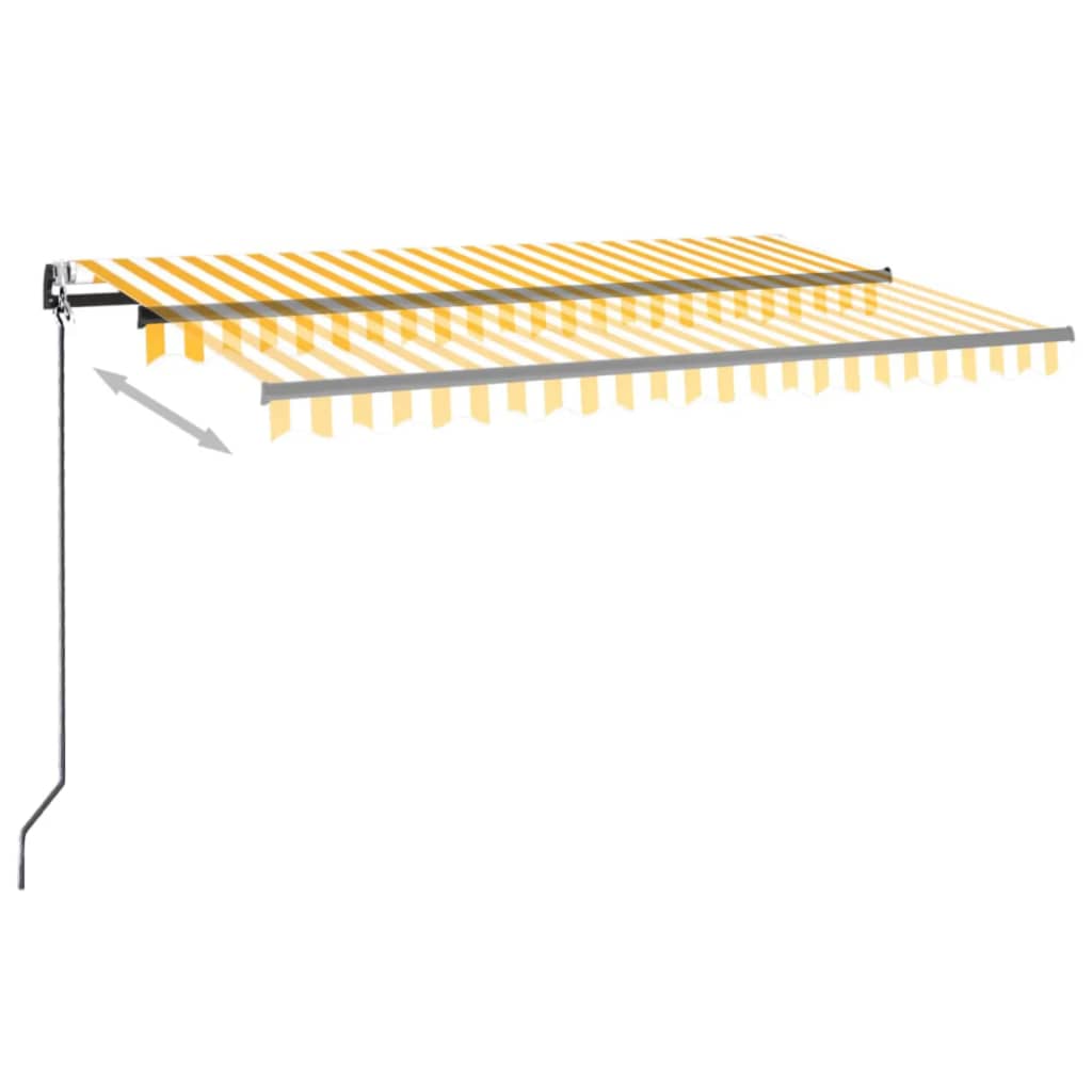 vidaXL Τέντα Συρόμενη Αυτόματη Κίτρινο / Λευκό 450 x 350 εκ.