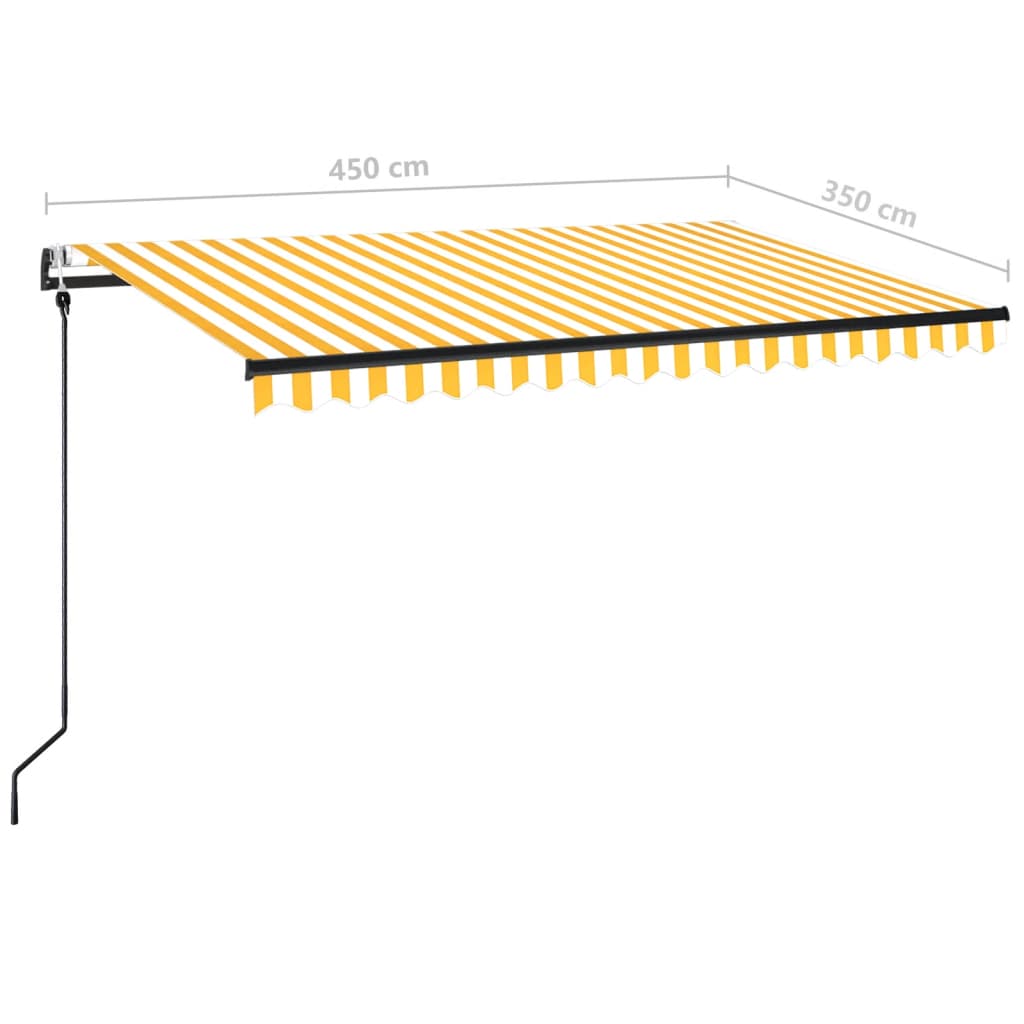 vidaXL Τέντα Συρόμενη Αυτόματη Κίτρινο / Λευκό 450 x 350 εκ.