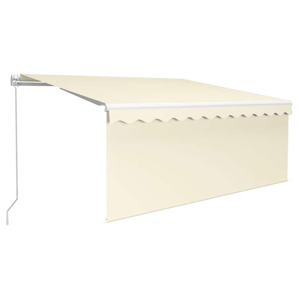 vidaXL Τέντα Συρόμενη Χειροκίνητη με Σκίαστρο & LED Κρεμ 3 x 2,5 μ.