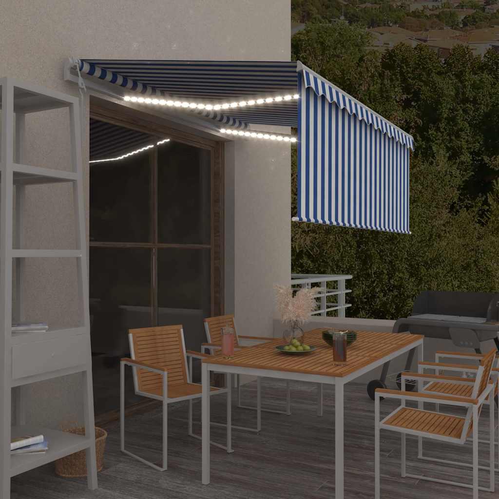 vidaXL Ηλεκτρική τέντα με LED και αισθητήρα 3,5 x 2,5 m