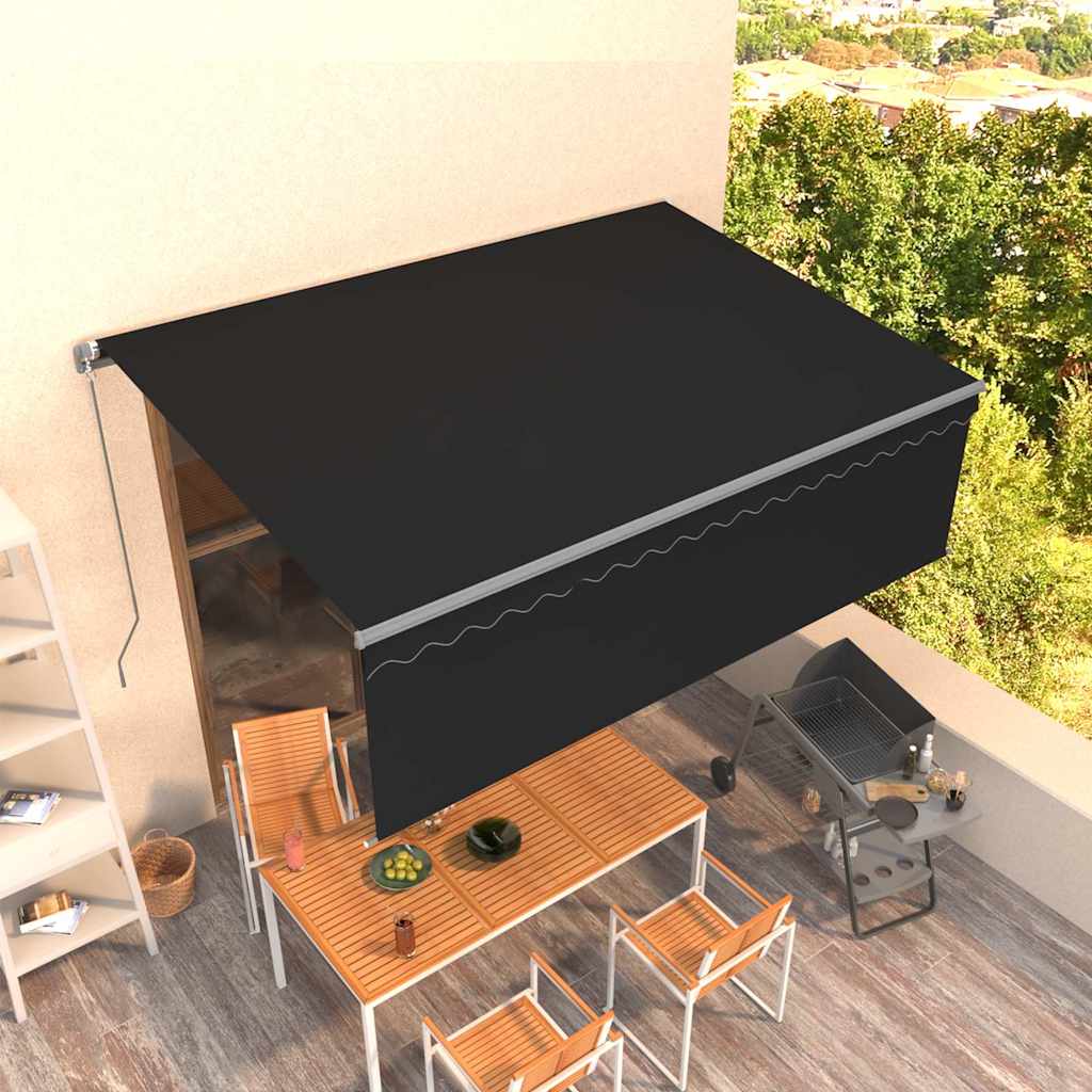 vidaXL Χειροκίνητη Τέντα 4 x 3 m Ανθρακί 100% Πολυεστέρας