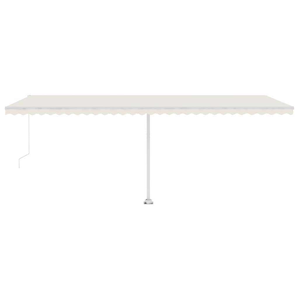 vidaXL Τέντα Συρόμενη Χειροκίνητη με LED Κρεμ 600 x 300 εκ.